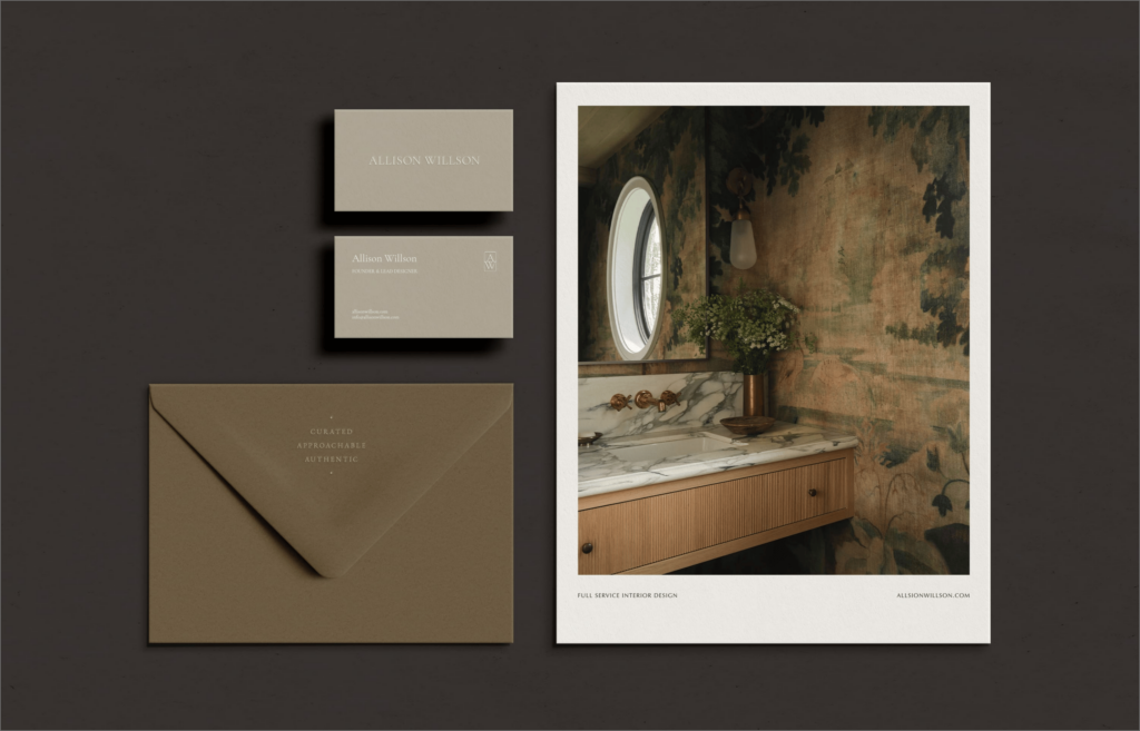 brand stationery for residential interior designer Allison Willson