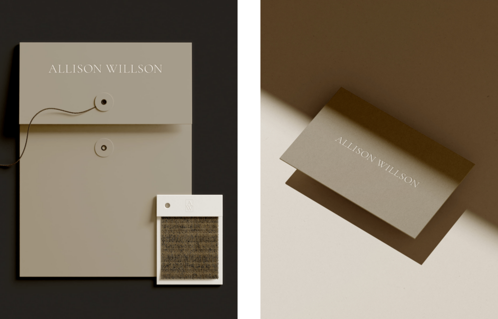 business cards and print materials for interior design business