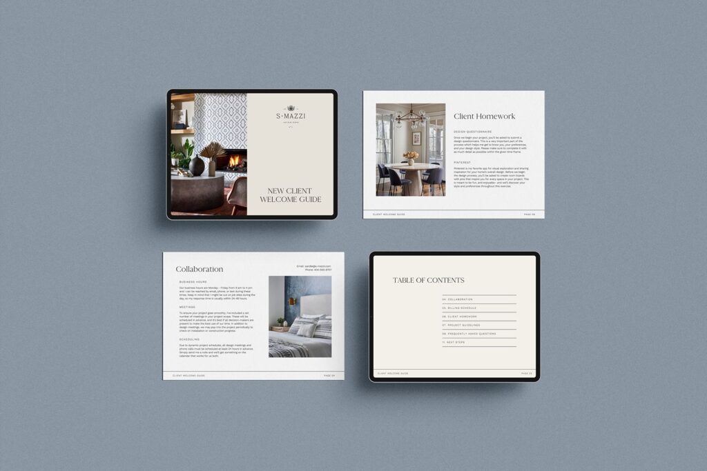 client experience guides designed by Willow & Jax