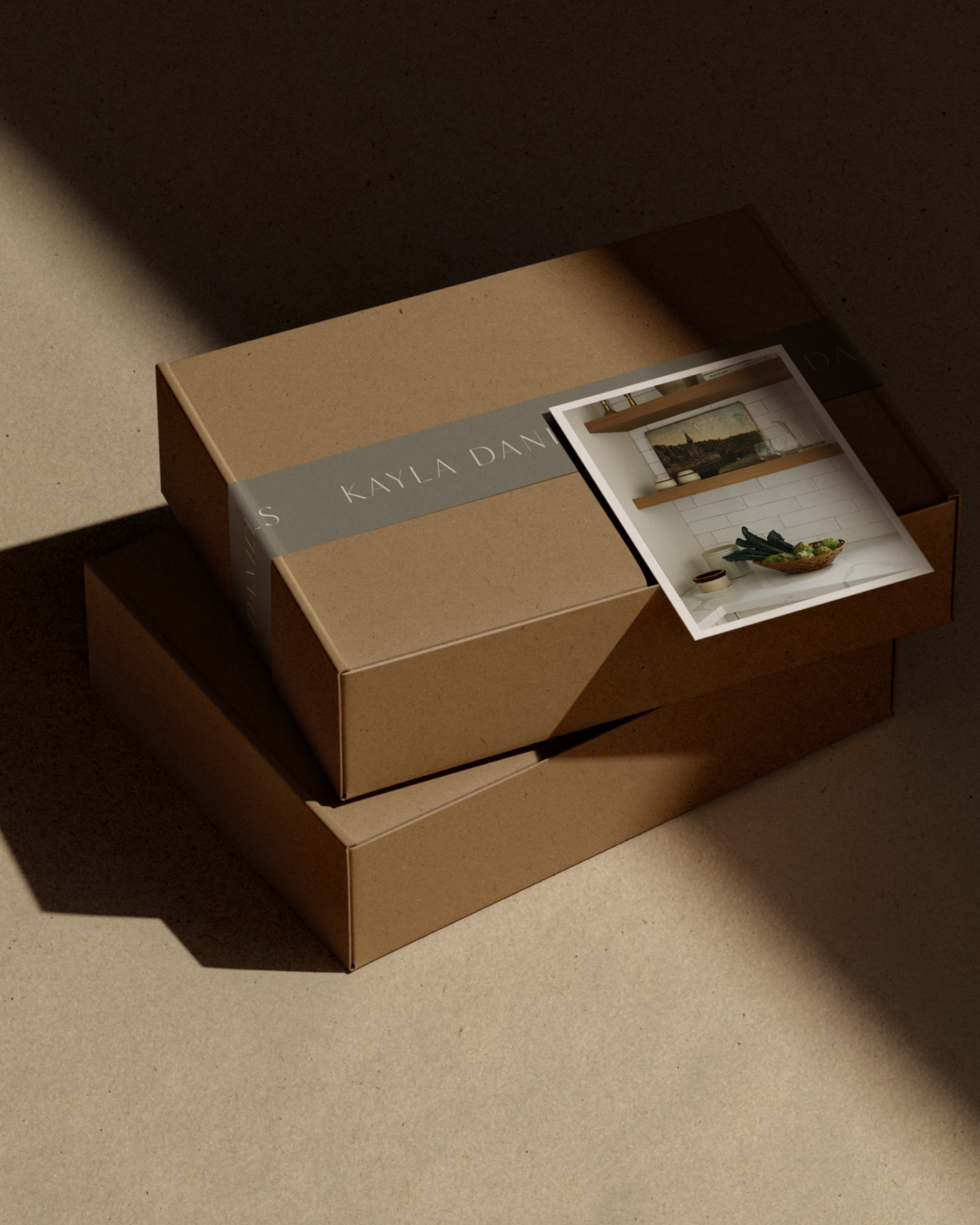 retail packaging design by Duelle Made for interior designer Kayla Daniels