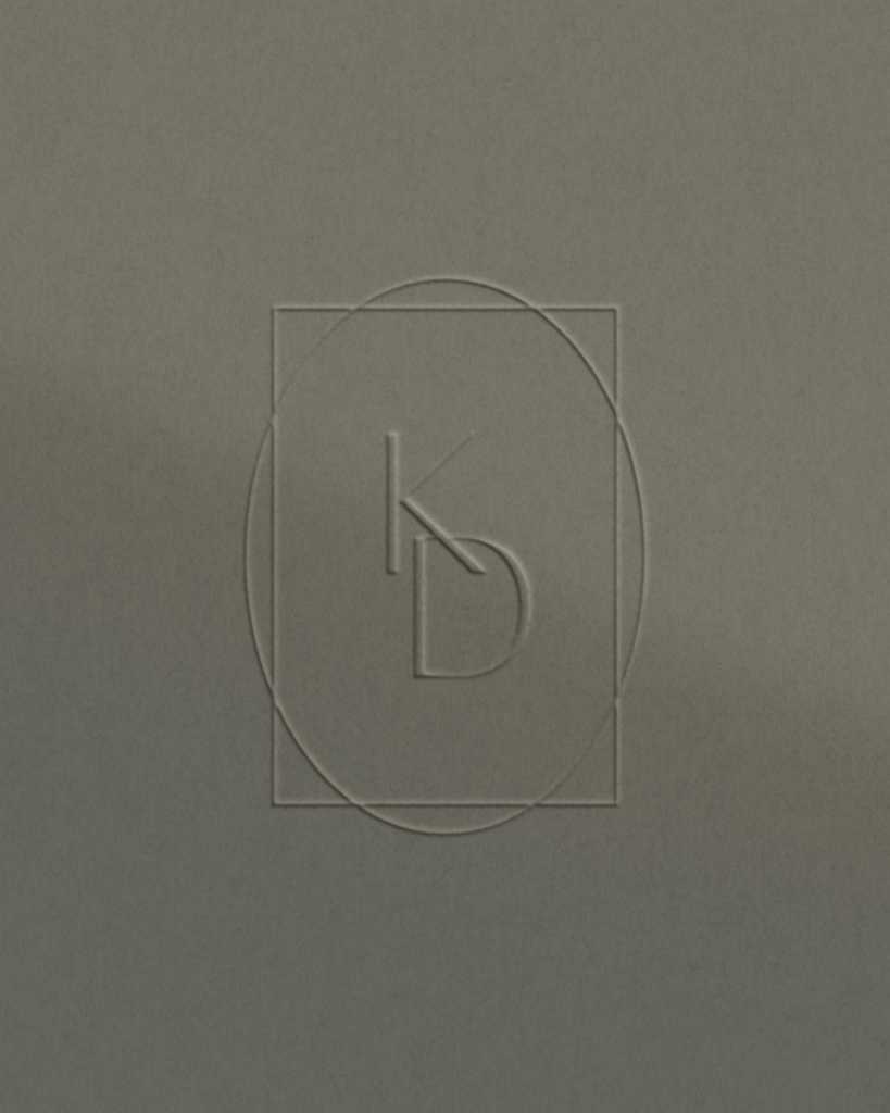 embossed brand mark design for Kayla Daniels Interiors