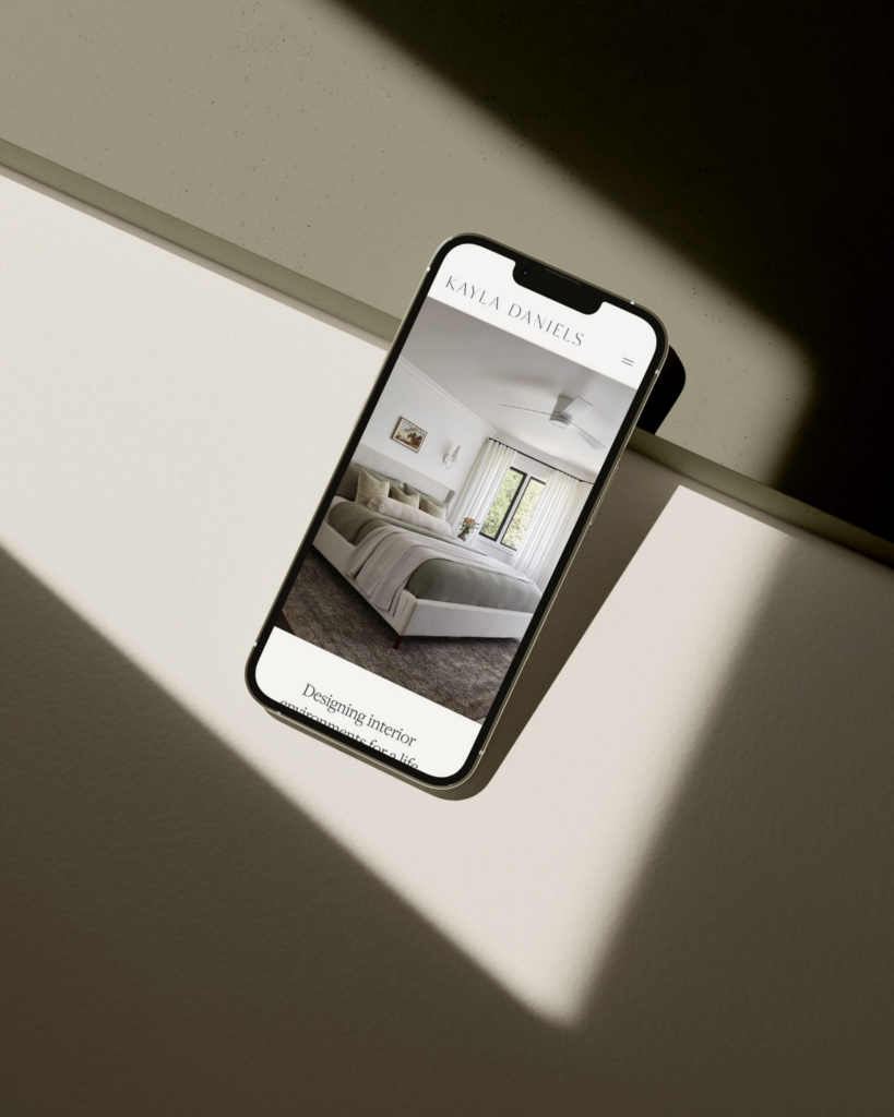 mobile website design by Duelle Made for residential interior designer