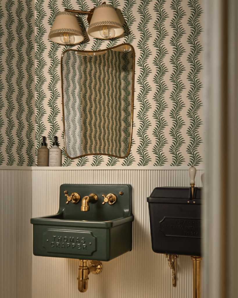 Mille Turner Designs using a green industrial sink in powder bath
